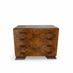Commode en noyer burl art déco italien, années 1940