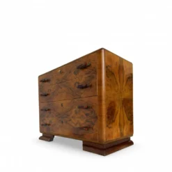Commode en noyer burl art déco italien, années 1940