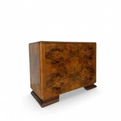 Commode en noyer burl art déco italien, années 1940