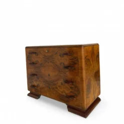 Commode en noyer burl art déco italien, années 1940