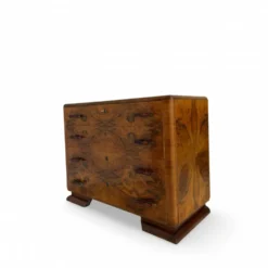 Commode en noyer burl art déco italien, années 1940