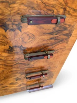 Commode en noyer burl art déco italien, années 1940