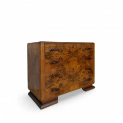 Commode en noyer burl art déco italien, années 1940