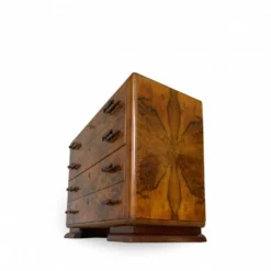 Commode en noyer burl art déco italien, années 1940