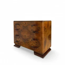 Commode en noyer burl art déco italien, années 1940
