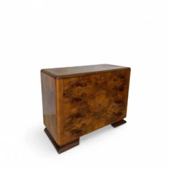 Commode en noyer burl art déco italien, années 1940