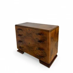 Commode en noyer burl art déco italien, années 1940