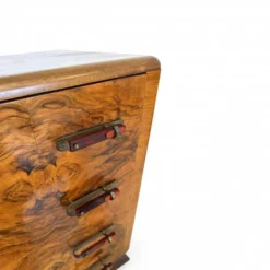 Commode en noyer burl art déco italien, années 1940