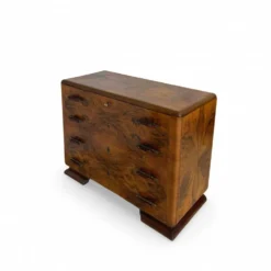 Commode en noyer burl art déco italien, années 1940