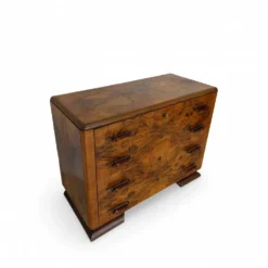 Commode en noyer burl art déco italien, années 1940