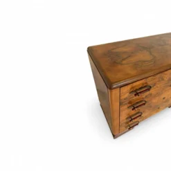 Commode en noyer burl art déco italien, années 1940