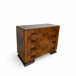 Commode en noyer burl art déco italien, années 1940