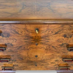 Commode en noyer burl art déco italien, années 1940