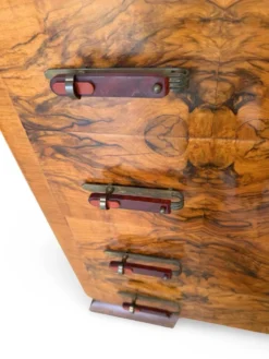 Commode en noyer burl art déco italien, années 1940