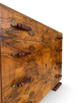 Commode en noyer burl art déco italien, années 1940
