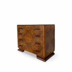 Commode en noyer burl art déco italien, années 1940