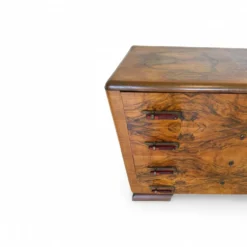 Commode en noyer burl art déco italien, années 1940