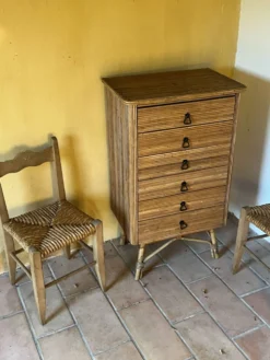 Commode en rotin, années 60
