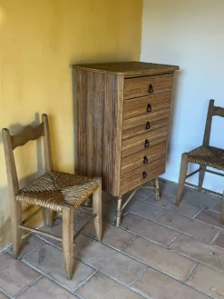 Commode en rotin, années 60
