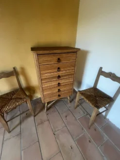 Commode en rotin, années 60