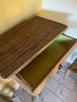 Commode en rotin, années 60