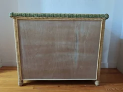 Commode en rotin et osier, années 70-80