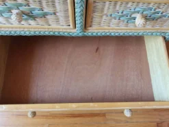 Commode en rotin et osier, années 70-80