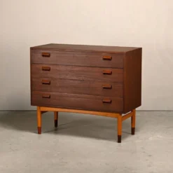 Commode en teck et hêtre de Børge Mogensen, Søborg Møbler