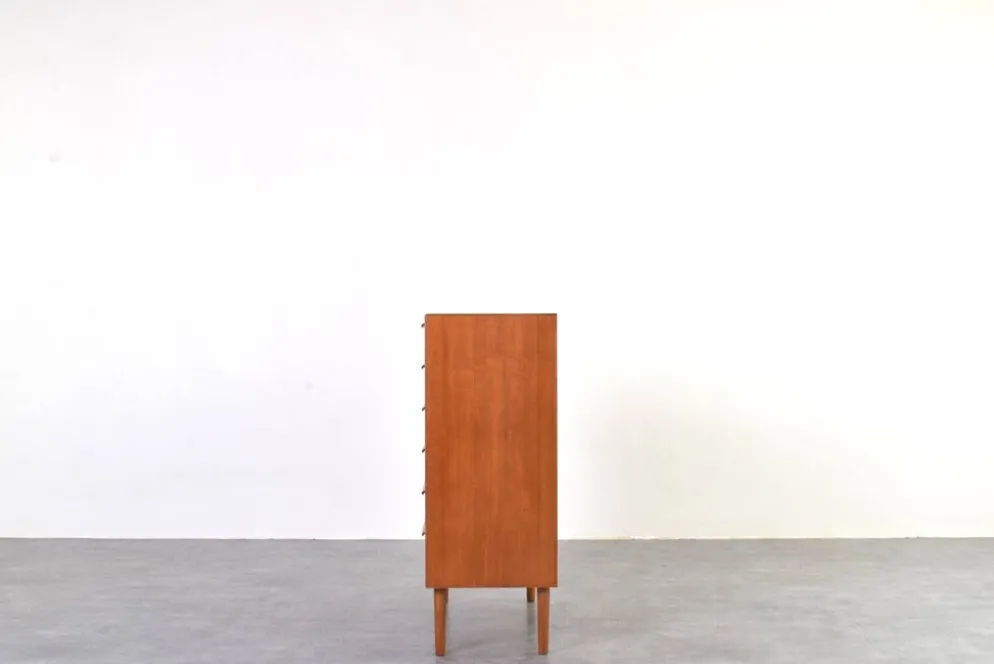 Commode en teck peinte à la main, style Op-Art des années 1960.