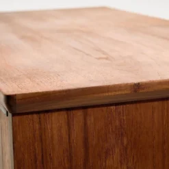 Commode en teck restaurée avec six tiroirs