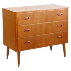 Commode en teck trois tiroirs