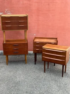 Commode en teck vintage danois / table de nuit, moderne du milieu du siècle, 1960