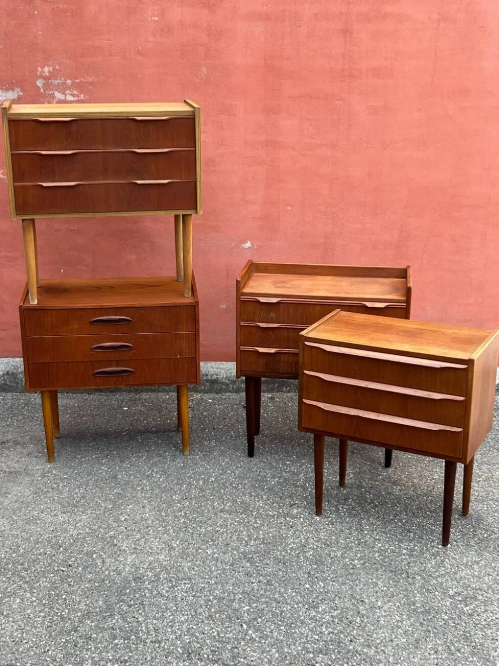 Commode en teck vintage danois / table de nuit, moderne du milieu du siècle, 1960