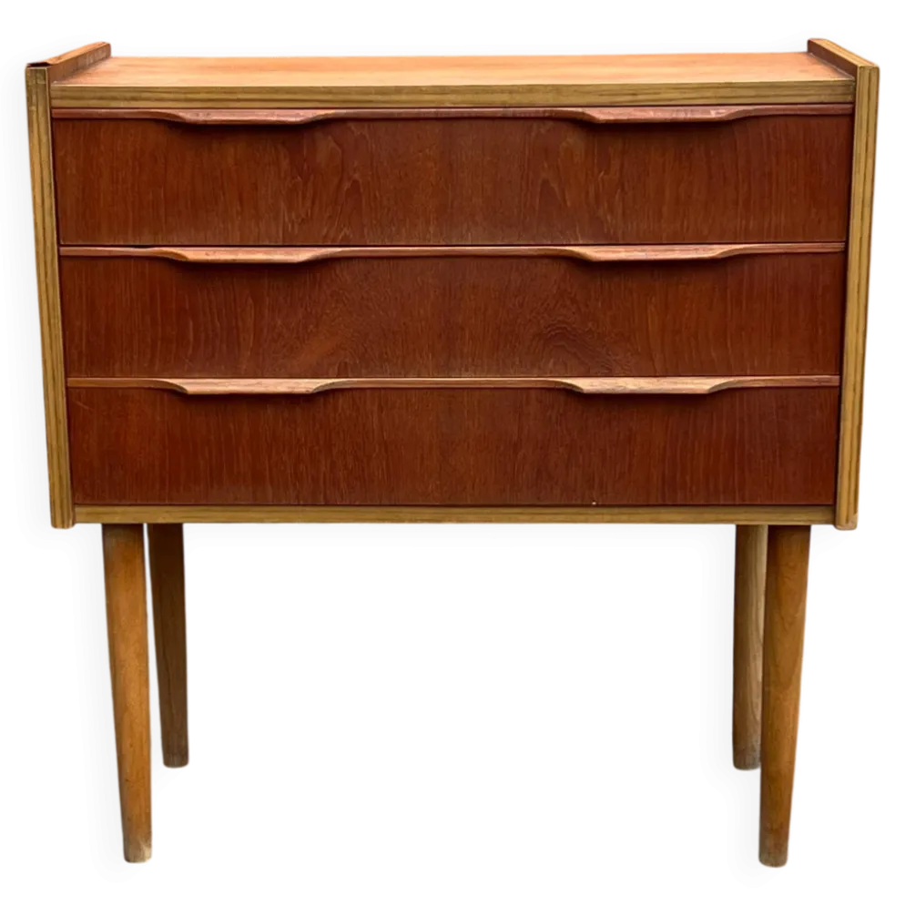 Commode en teck vintage danois / table de nuit, moderne du milieu du siècle, 1960