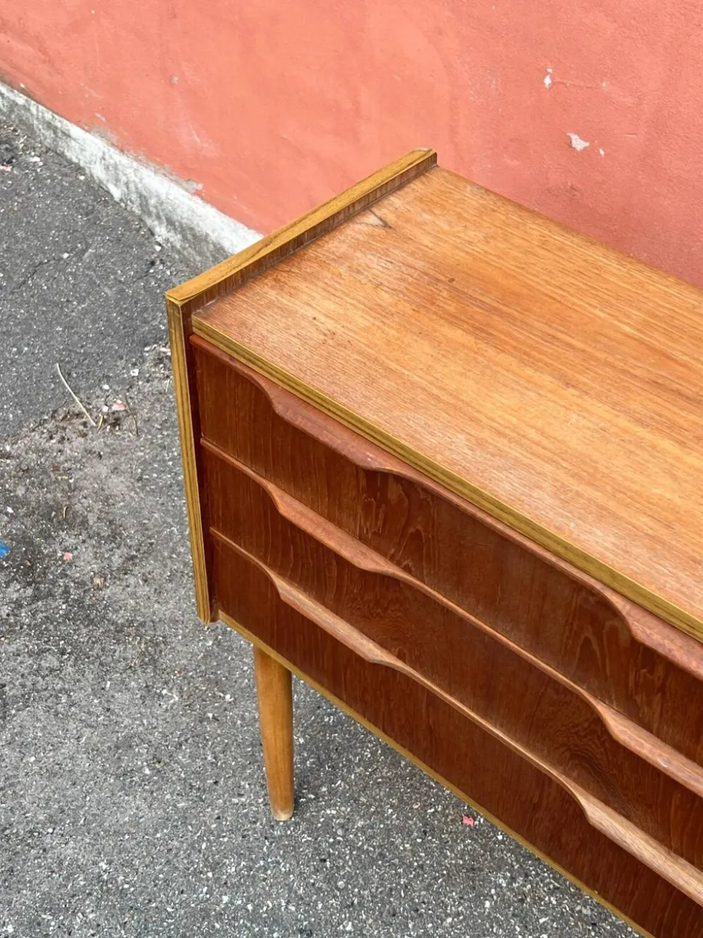 Commode en teck vintage danois / table de nuit, moderne du milieu du siècle, 1960