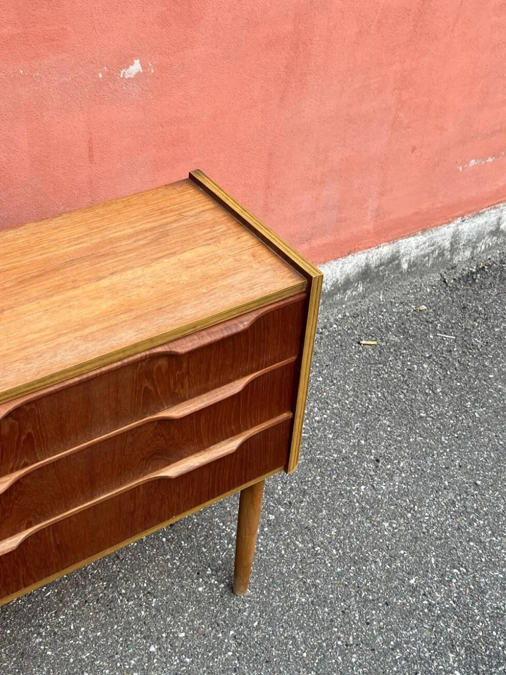 Commode en teck vintage danois / table de nuit, moderne du milieu du siècle, 1960