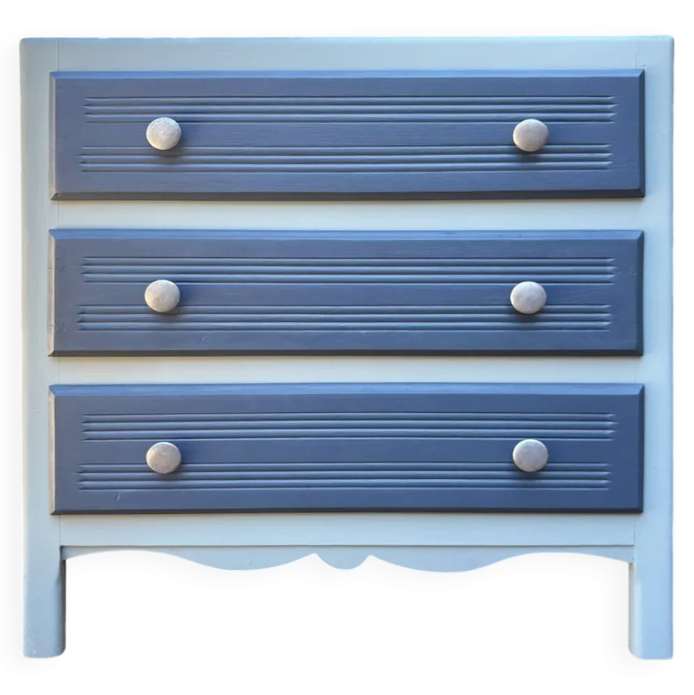 Commode, esprit bord de mer, chic et joyeux, vintage, années 50 / 60
