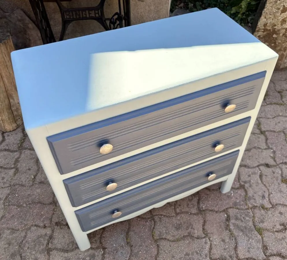 Commode, esprit bord de mer, chic et joyeux, vintage, années 50 / 60
