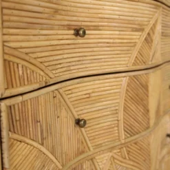 Commode « feuilles » en rotin