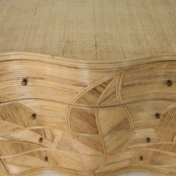 Commode « feuilles » en rotin