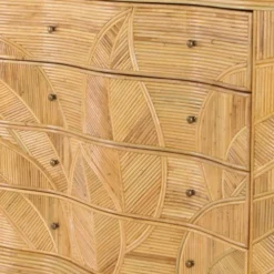 Commode « feuilles » en rotin