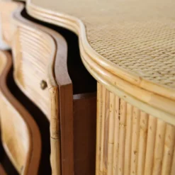 Commode « feuilles » en rotin