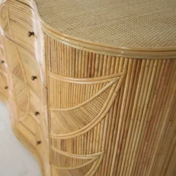 Commode « feuilles » en rotin
