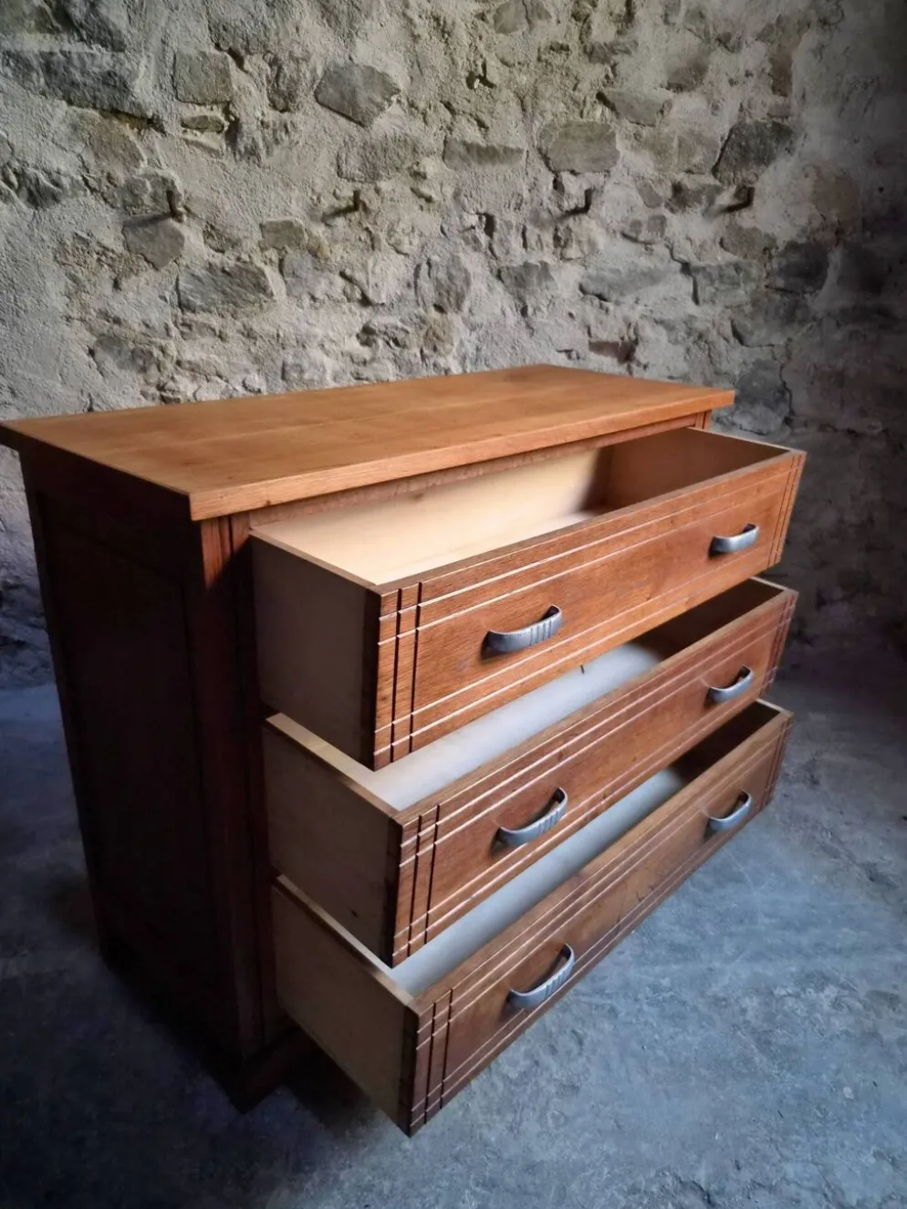 Commode française Art déco en chêne – années 1920/1930