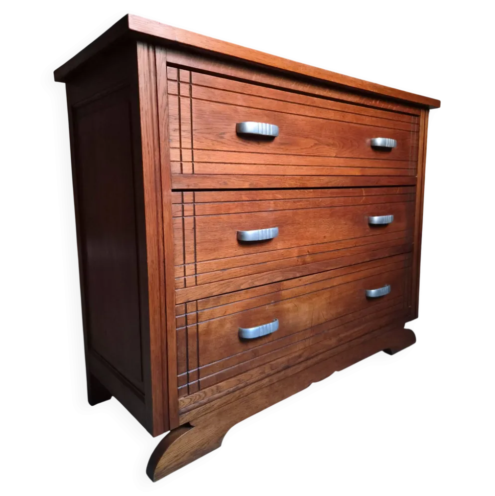 Commode française Art déco en chêne – années 1920/1930
