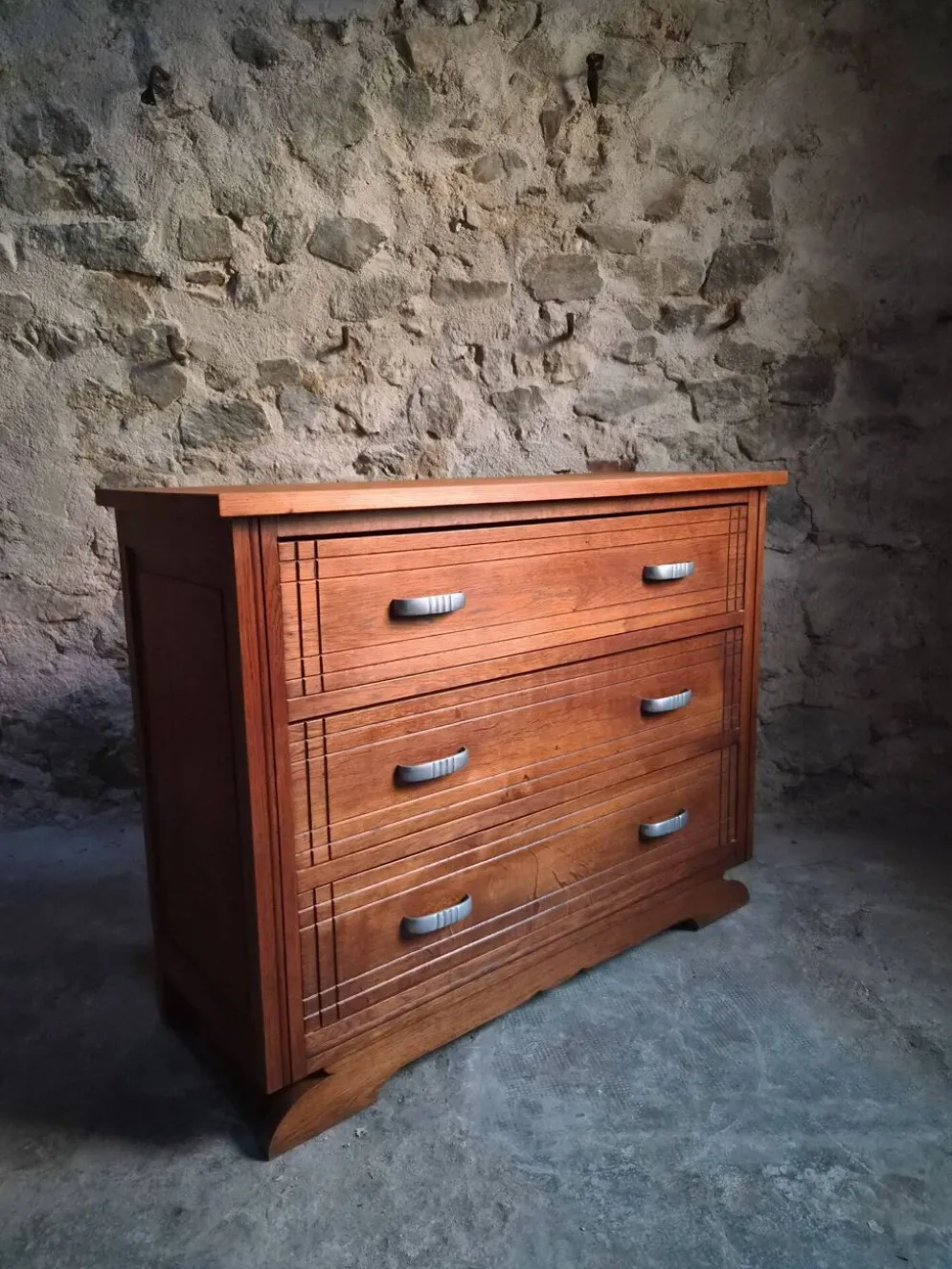 Commode française Art déco en chêne – années 1920/1930