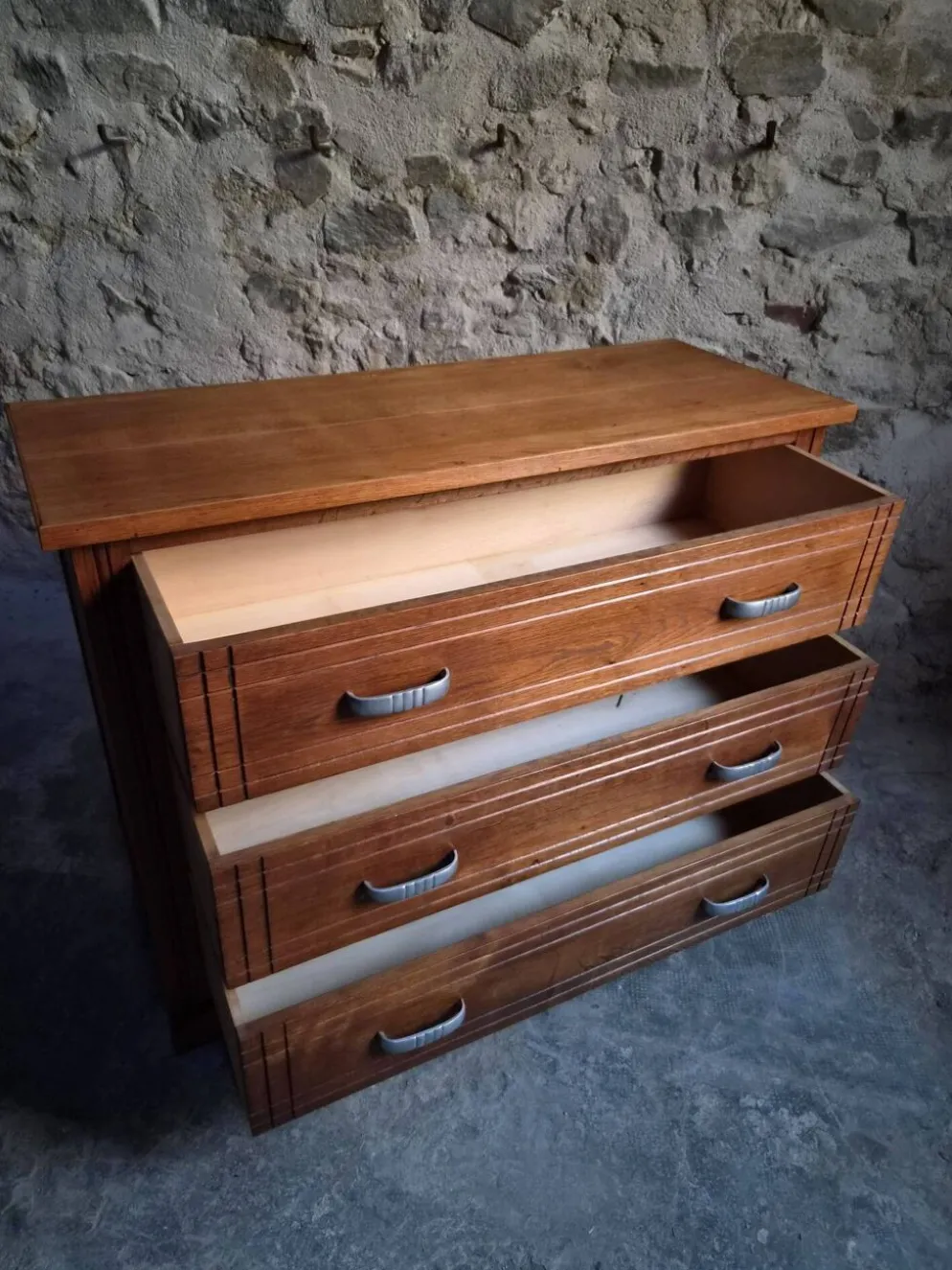 Commode française Art déco en chêne – années 1920/1930