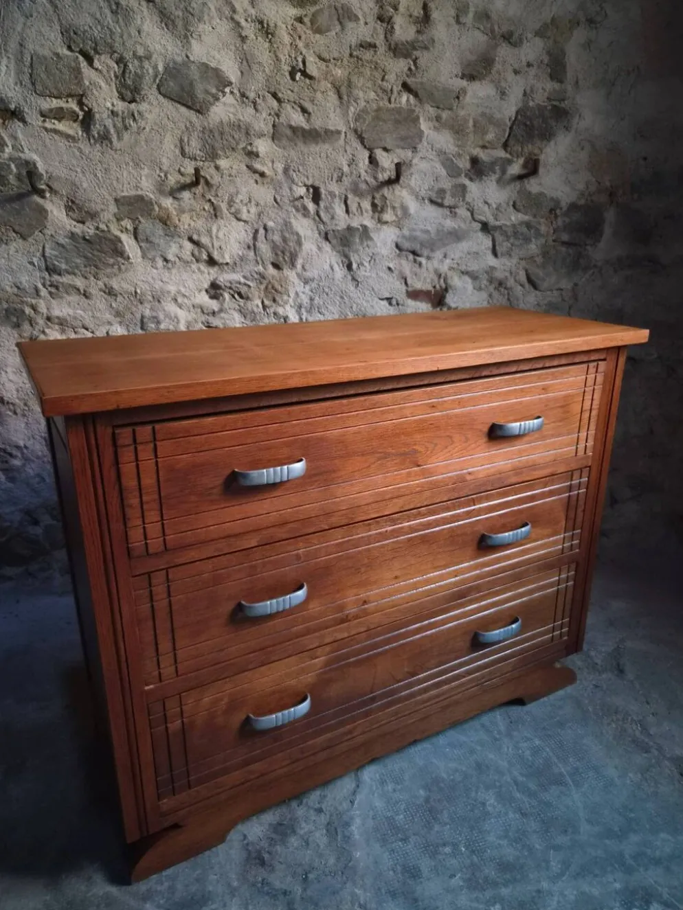 Commode française Art déco en chêne – années 1920/1930