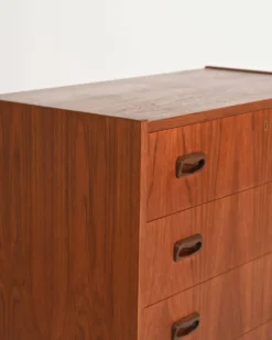 Commode haute en teck et chêne scandinave, années 1960