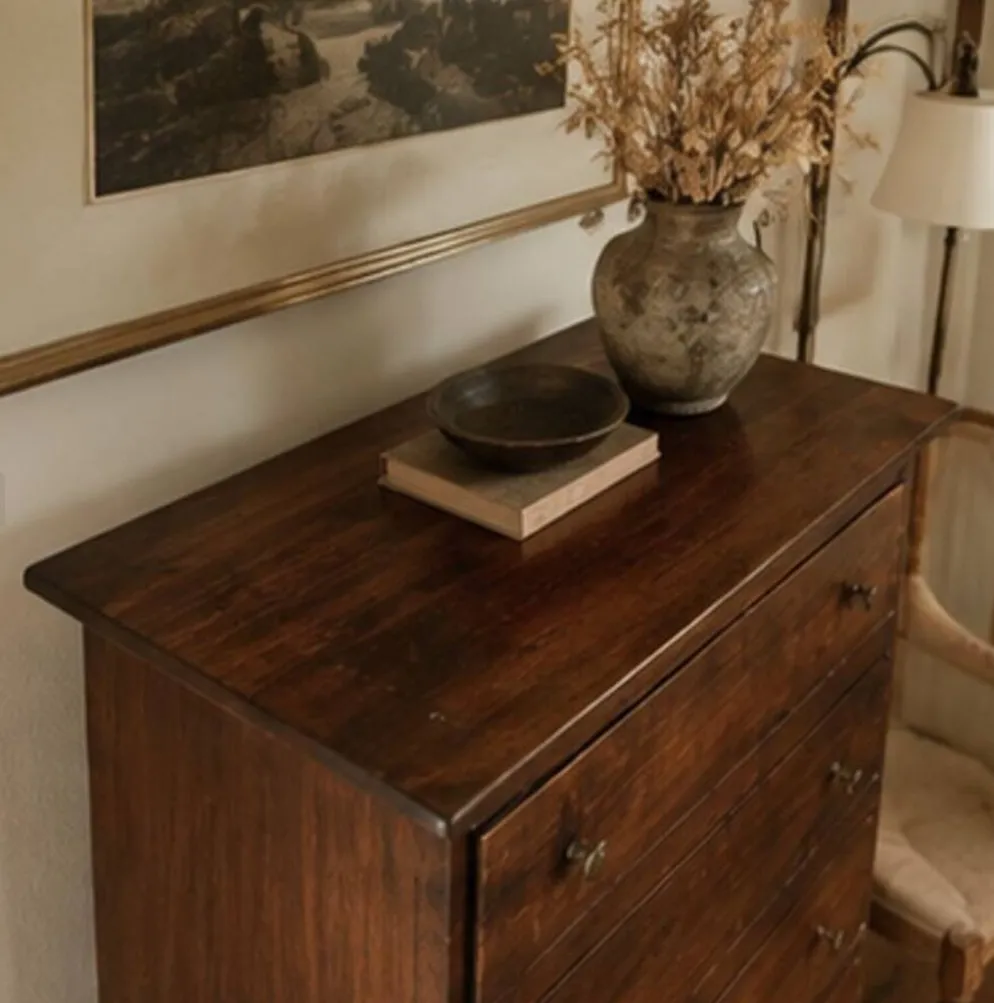 Commode haute à sept tiroirs en hêtre, années 1970